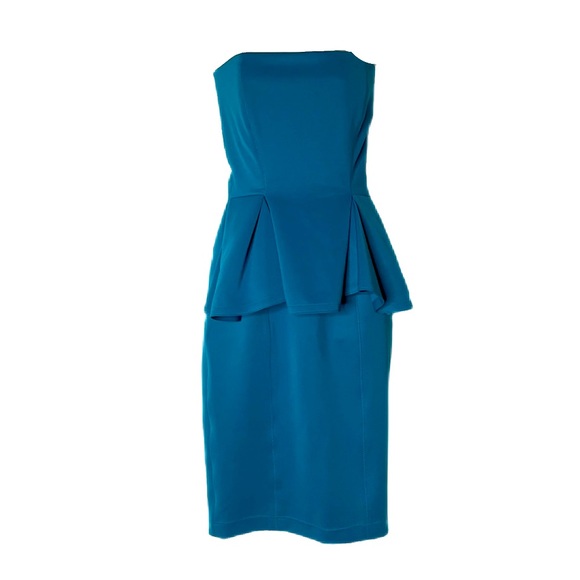 Torn by Ronny Kobo Camille Scuba Peplum Dress Evening Occasion Jewel Tone S - Picture 10 of 10